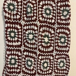 Shabby Chic Cotton Crocheted Flowers Throw/Blanket